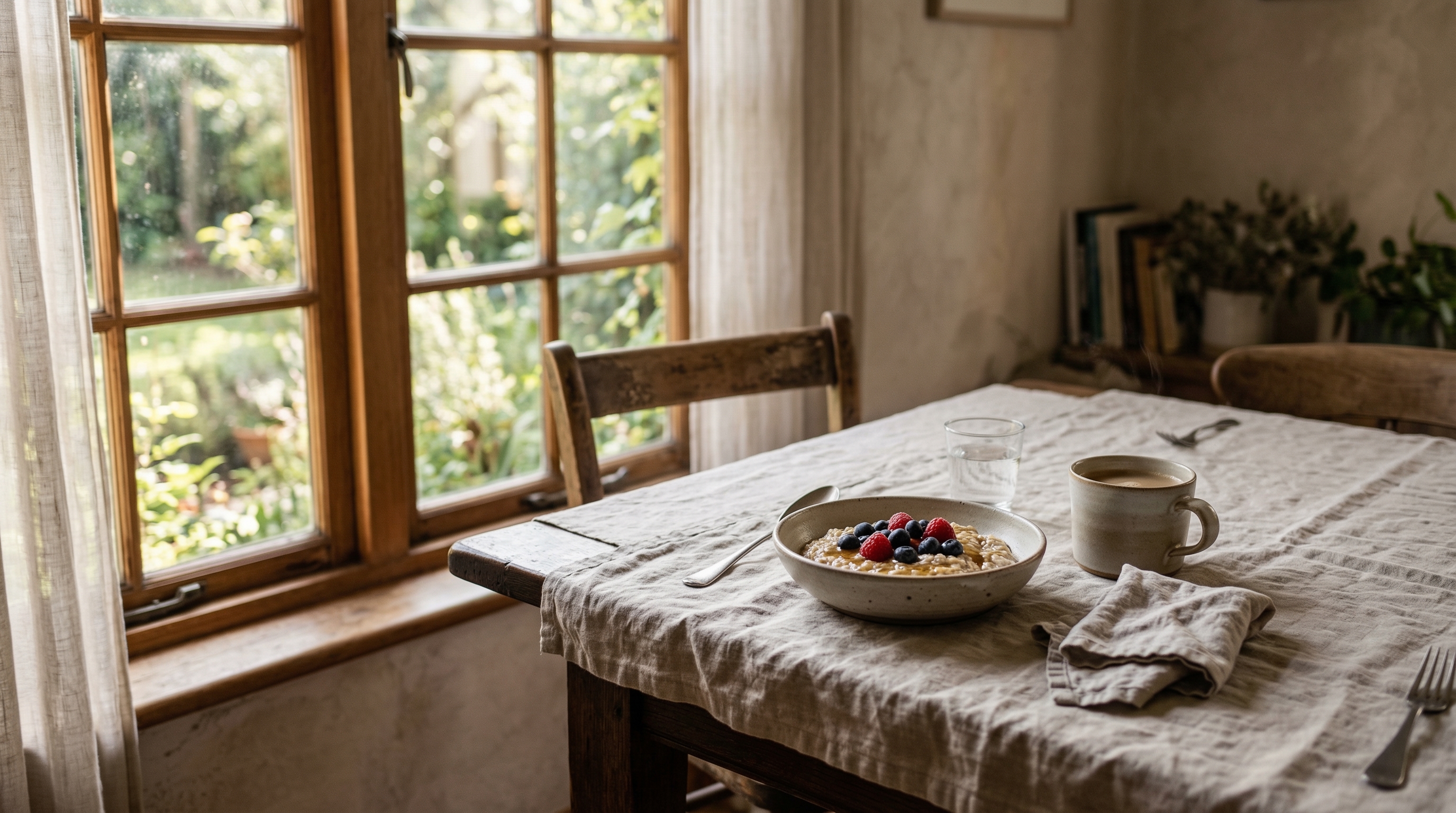 Soft morning window light